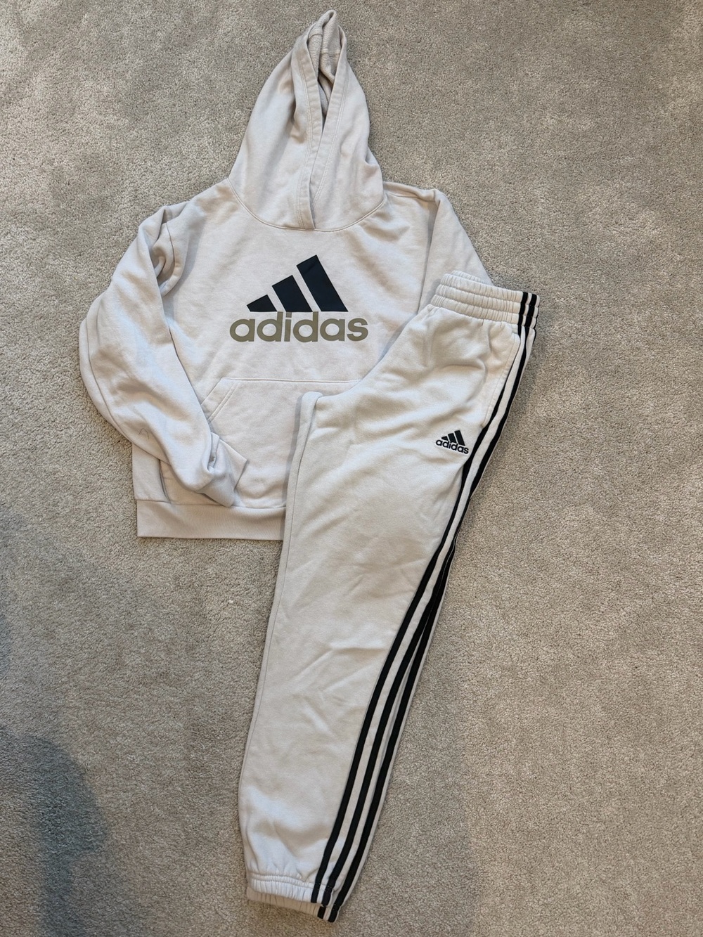 Adidas Kids Cream Hoodie & Joggers Set
